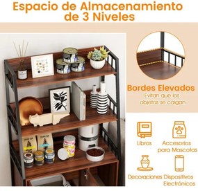 Móvel ocultos para gatos com estação de carregamento integrada tapete arranhador e casa de banho para animais de estimação 80 x 40 x 132 cm castanho