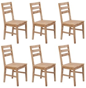 vidaXL Cadeiras de jantar 6 pcs madeira de acácia maciça