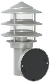 Candeeiros de parede p/ exterior 2 pcs aço inoxidável prateado
