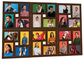 332787 vidaXL Moldura para 24 (13x18 cm) fotografias MDF castanho-escuro