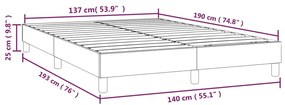 Estrutura de cama com molas 140x190 cm tecido castanho-escuro