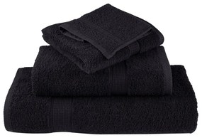 12pcs Conjunto toalhas banho premium SOLUND 600 gsm preto