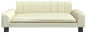 Sofá infantil 90x53x30 cm couro artificial cor creme