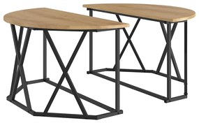 Mesa de Café vidaXL Artisan Carvalho 31,5x31,5x16,5 polegadas Feita de
