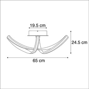 Candeeiro de teto de design em aço regulável incl. LED - Viola Due Moderno,Design