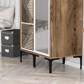 Roupeiro Kumsal PR – Nogueira/Branco – 80x47,5x201,4 cm