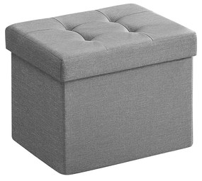 Banco com espaço de arrumação 31 x 41 x 31 cm cinzento claro