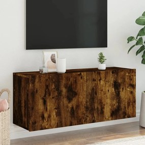 vidaXL Móvel de parede para TV 100x30x41 cm carvalho fumado