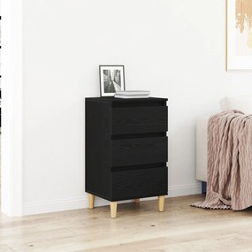 Mesa de Cabeceira vidaXL Preto Carvalho 40x35x70 cm Madeira Derivada