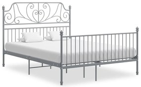 Estrutura de cama sem colchão 140x200 cm metal cinzento