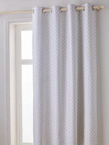 Cortinado opaco, com ilhós, aos triângulos cru/triângulos