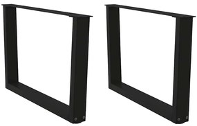 Pés para mesa de centro em V 2 peças preto 70x(42-43,3) cm aço