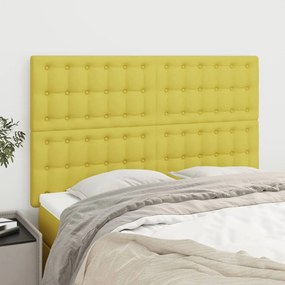 vidaXL Cabeceira de cama 4 pcs tecido 72x5x78/88 cm verde