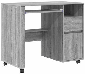 Mesa de Computador Cinza Cinza Sonoma Madeira Engenharia Médio