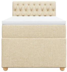 Cama com molas/colchão 90x190 cm tecido cor creme