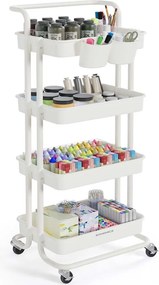 Carrinho com 4 prateleiras 37,3 x 42,5 x 115 cm Branco