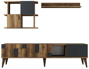 Móvel de TV Madrid – Nogueira e Antracite – 180x48,6x33,8 cm