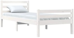 Estrutura de cama 100x200 cm madeira maciça branco