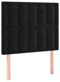 Cama box spring c/ colchão/LED 120x200 cm veludo preto