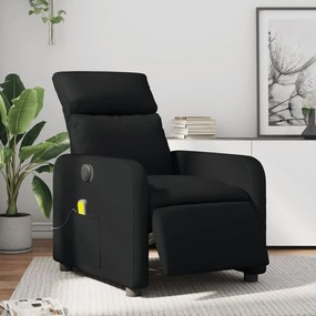 vidaXL Poltrona massagens reclinável elétrica couro artificial preto