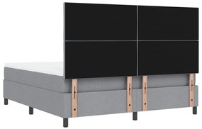 Cama Box Cinza Claro com Colchão e Banco 180x200 cm Tecido