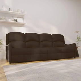 vidaXL Sofá reclinável 4 lugares couro artificial castanho brilhante