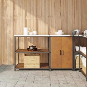 vidaXL Conjunto de Armazenamento de Cozinha 2 pcs Ferro Enferrujado