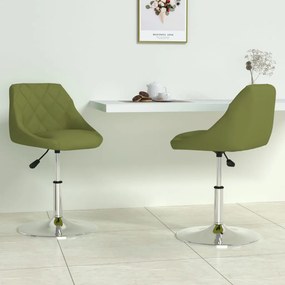 vidaXL Cadeiras de jantar giratórias 2 pcs veludo verde-claro