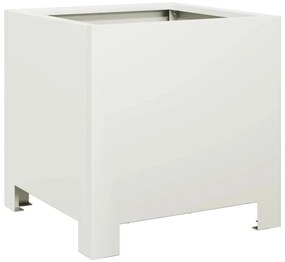 Vaso/floreira de jardim 2 pcs 30x30x30 cm aço branco