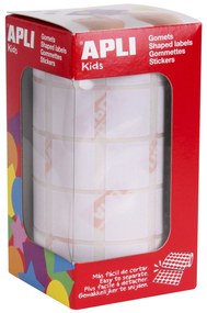 Rolo Autocolantes Quadrangular Branco 20MM