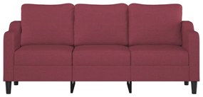 Sofá de 3 lugares tecido 180 cm vermelho tinto