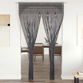 vidaXL Cortina macramé 140x240 cm algodão antracite