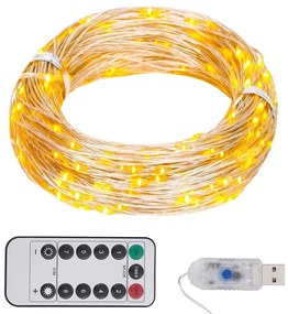 vidaXL Cordão de luzes com 300 LED 30 m branco quente