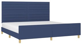 Estrutura de cama sem colchão 200x200 cm tecido azul
