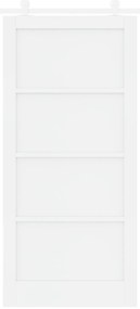 Porta Deslizante vidaXL com Conjunto de Ferragens Branca 93x202 cm Mad