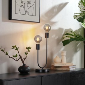 Candeeiro de Mesa Art Deco Preto 2-Luzes - Tuning