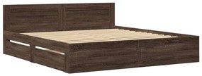 Estrutura cama c/ cabeceira derivados madeira carvalho castanho