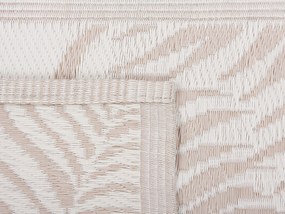 Tapete de exterior com padrão de folhas de palmeira creme 60 x 105 cm KOTA Beliani