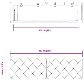 Almofadão de cabeceira 160 cm veludo preto