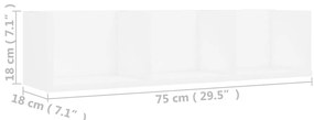 Prateleira de parede para CD derivados de madeira branco