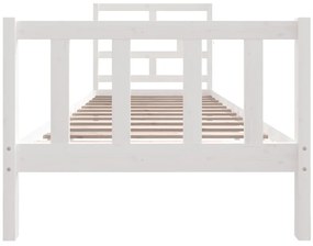 Estrutura de cama solteiro 90x190 cm pinho maciço branco