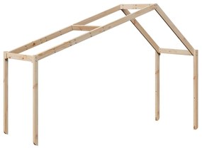 Cama alta c/ escada e telhado 90x190 cm pinho maciço
