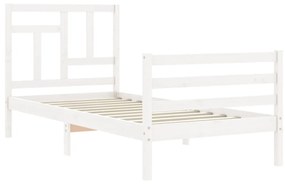 Estrutura de cama com cabeceira 90x200 cm madeira maciça