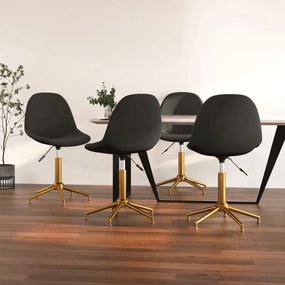 vidaXL Cadeiras de jantar giratórias 4 pcs veludo cinzento-escuro