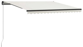 vidaXL Toldo retrátil manual 400x300 cm cor creme