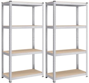 Conjunto de estantes de aço com prateleiras de MDF. | SONGMICS | 80 x 40 x 160 cm | GLR048E01.