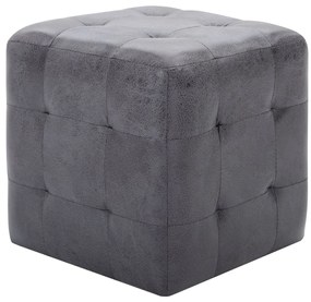 Mesas de cabeceira 2pcs 30x30x30 cm camurça artificial cinzento