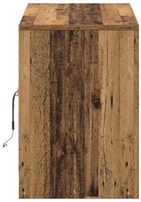 Gabinete de TV com Luzes LED - Madeira Velha, 100x34x50 cm em Madeira