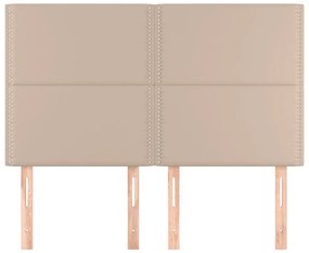 Cabeceira cama 4 pcs couro artificial 72x5x78/88 cm cappuccino