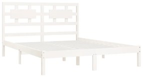 Estrutura de cama 160x200 cm madeira de pinho maciça branco